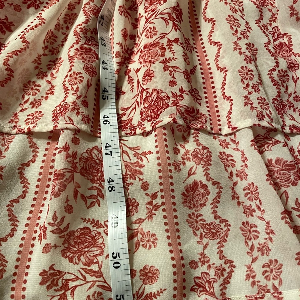 Justify Red and White Patterned High Low  boho dress - Picture 12 of 13